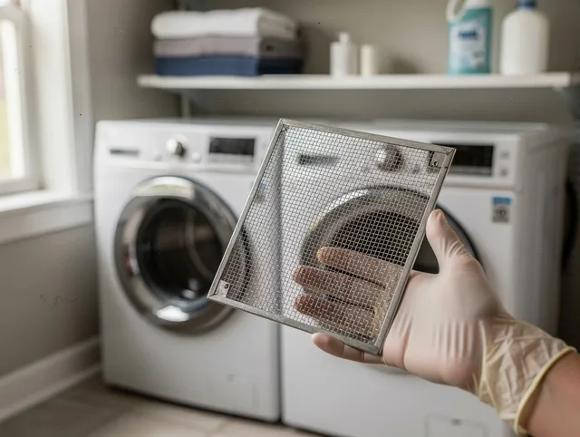 Wrentham Dryer Vent Cleaning specialist performing detailed lint trap cleaning service in Wrentham