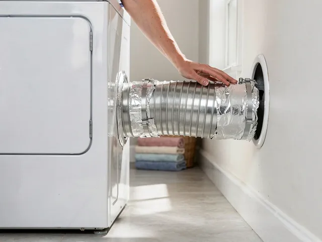 Professional dryer vent hose installation by Wrentham Dryer Vent Cleaning in Wrentham